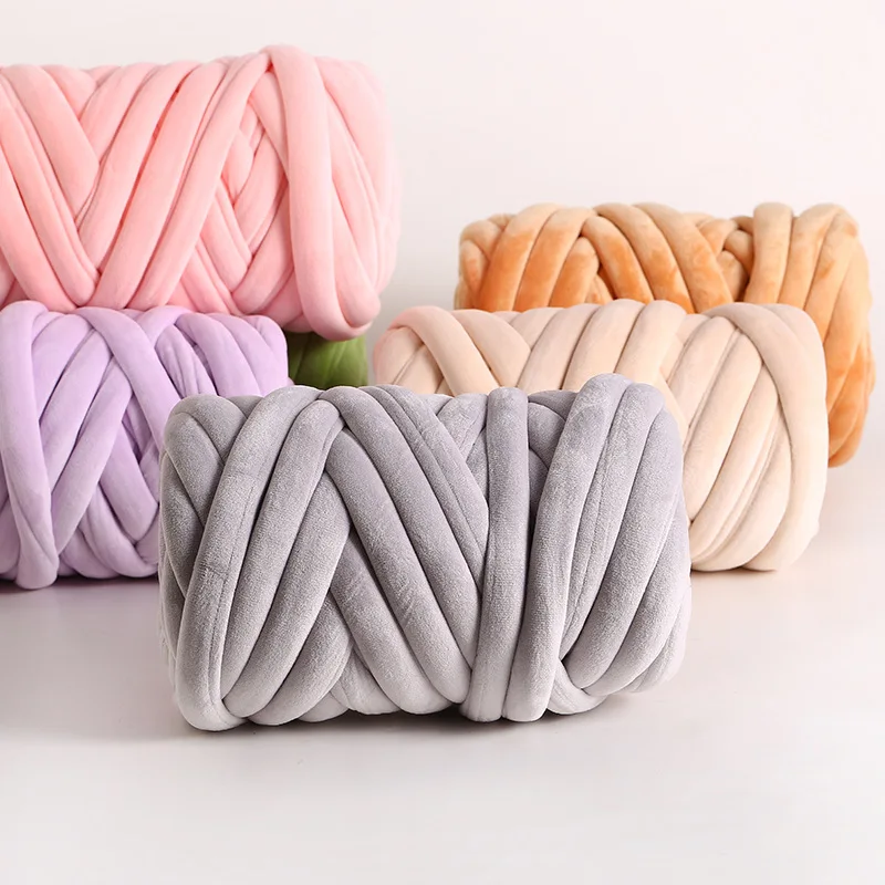 1KG 1000G Super Chunky Yarn Thick Bulky Giant Thread White for Hand  Knitting Bag DIY Coarse Velvet Soft Big Blanket Carpet 자이언트얀