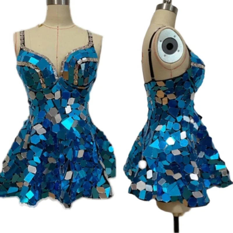 

New Mirror Sling Bounce Dress Lens Skirt For Women