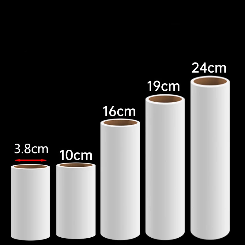 24cm 19cm 16cm 10cm Refill Tearable Brush Head Refill for Lint Roller Brush Pet Hair Remover Roller Dust Clothes Bed Hair Stick 3