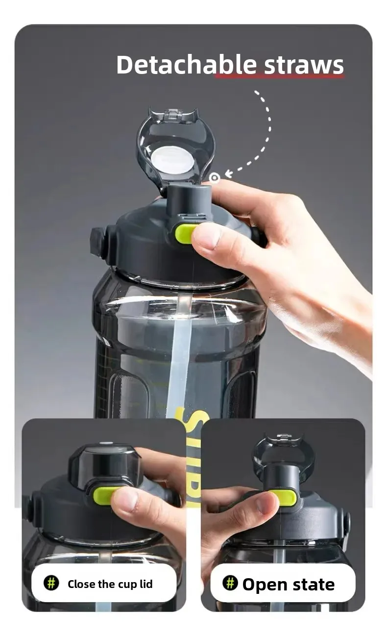 Bouteille d'eau de sport portable en plastique