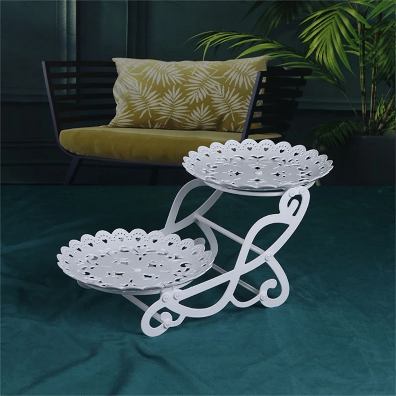 Metal Rod Fruit Plate Dessert Stand with Multiple Layers Detachable Cupcake Stand Holder 3 Tiers Cake Display Racks