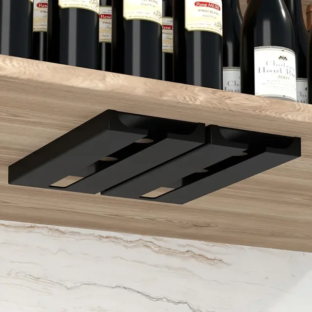 Under Cabinet Wine Glass Holder Multifunctional Stemware Rack for Kitchen Bar Storage Kitchen Storage Cabinet Storage Rack 4