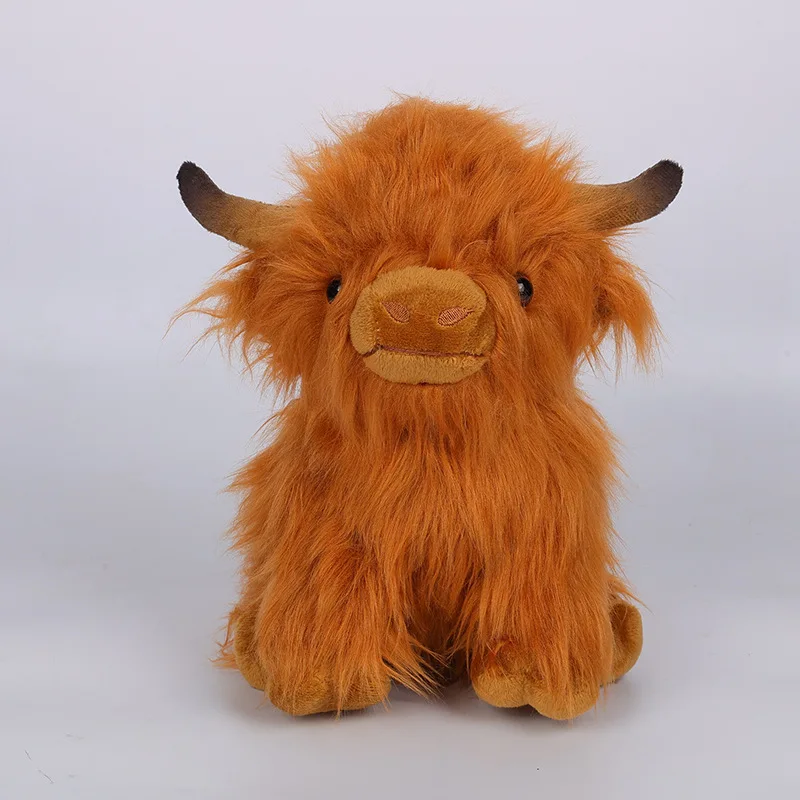 27cm Kawaii Simulation Highland Cow Plush Toy Animal Plush Doll Soft Baby Boys Girls Toys Child Birthday Gifts Popular Toys 2023