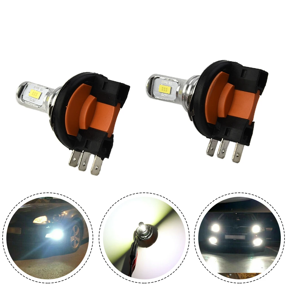 

~2pcs H15 LED Bulbs 160W Car Headlight 6500K Bright White Mini Headlamp For BMW 1Mercedes DRL Daytime Running Light LD2373