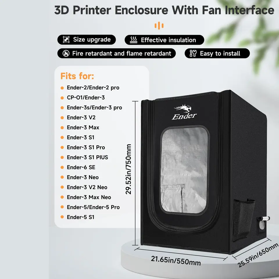 Creality 3D Printer Enclosure With Fan Interface Fireproof and Dustproof Constant Temperature Dust Cover for Ender 3/Ender 3 S1 image 6
