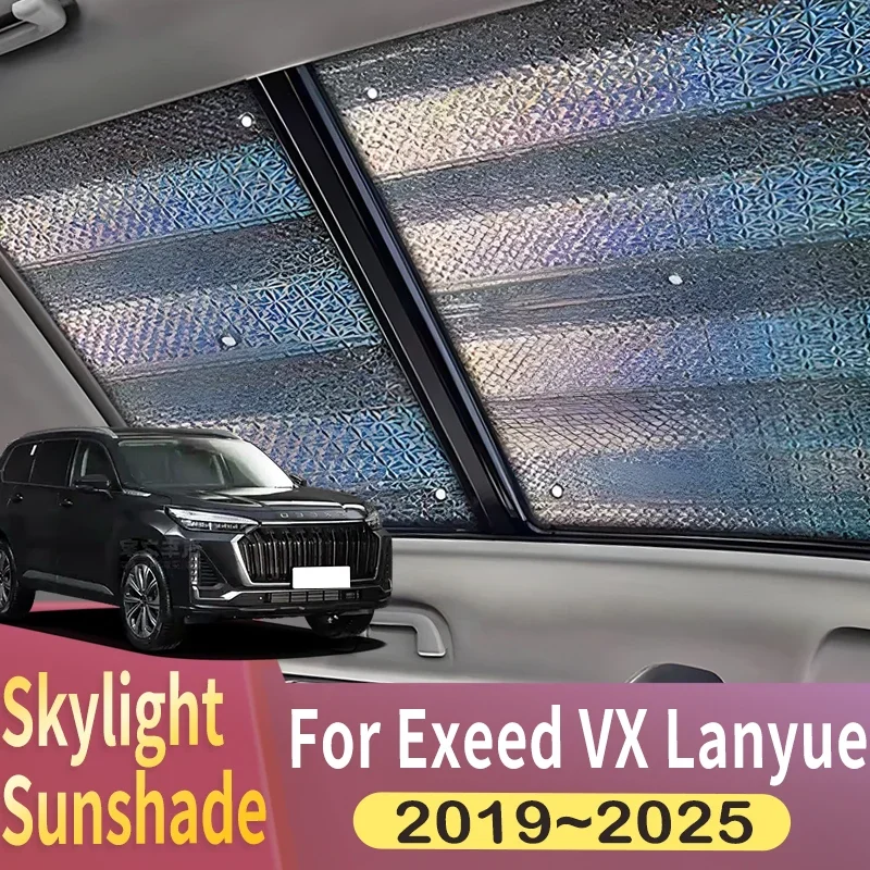 Sunroof Sunshade Suitable For Exeed VX Lanyue ~ Car Panoramic Roof 2X Heat Shield Window Sunshade Anti-UV