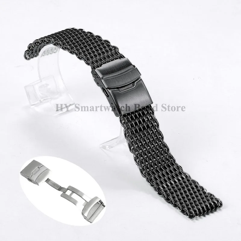 Luxury Adjustable Milanese Mesh Stainless Steel Diving Watch Strap, 4.0mm Thick