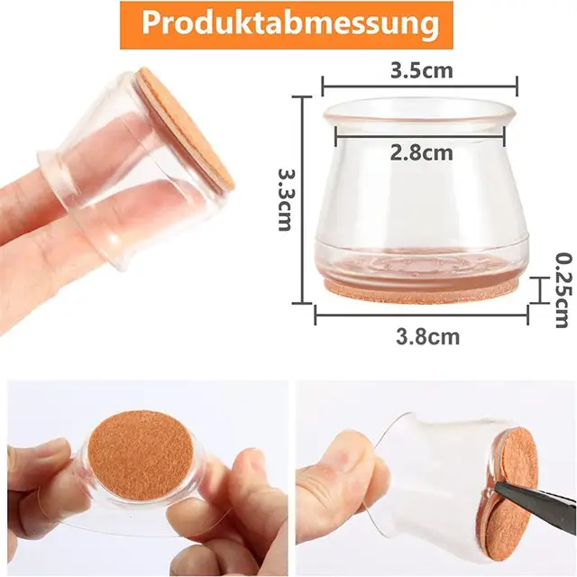 16 Darabos Szilikon Íróasztal Szék Lábvédői Filces Keményfa Padlók Számára Elasztikus Lábfedélpetét - Image 2