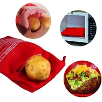 Sac de pommes de terre au micro-ondes réutilisable Express sac de cuiseur de pommes de terre au four pommes de terre parfaites 4 minutes pochette de cuisson rouge 5