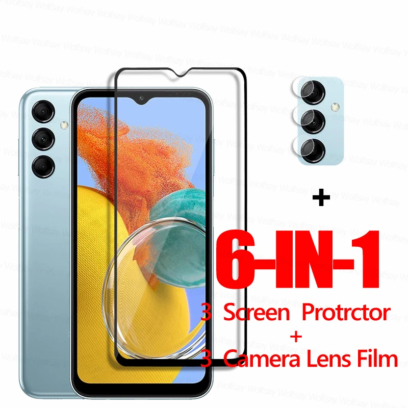 

For Samsung Galaxy M14 5G Glass Samsung Galaxy M14 M34 M54 5G Screen Protector Full Glue Tempered Glass Protective Phone Film
