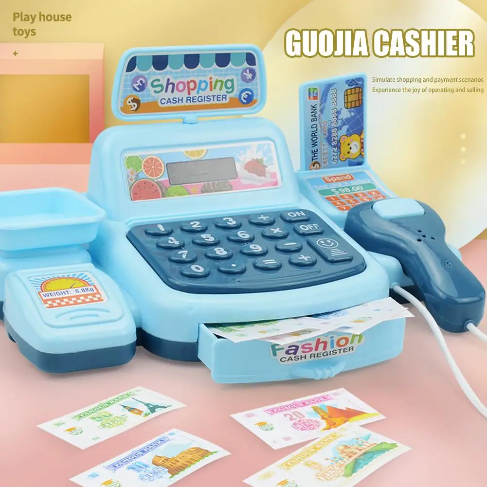 Children's Simulation Shopping Cash Register Toys Role-playing Baby Cash Children Model Games Register Pretend Supermarket Q6t5
