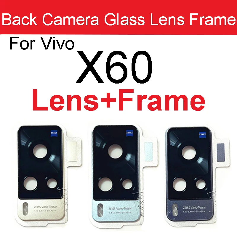 Фото Задняя стеклянная рамка для объектива камеры задняя крышка для Vivo X50 X60 X50Pro X60Pro + Plus фотодержатель кронштейн наклейка детали №5