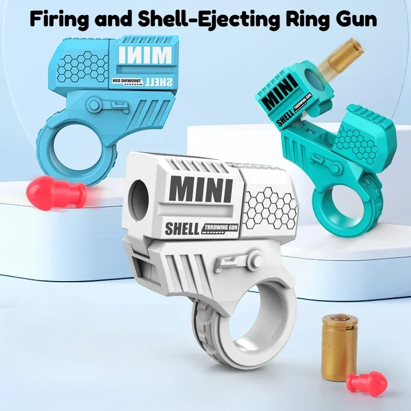 Mini Ring Gun Shell-Ejecting Toy Gun Adult Fidget Toys Hand Spinner with 2 Shell Casings 10 Bullets Stress Relief Toys Gifts fidget toys fidget spinner fidget toy fidget spinners fidget toy set fingertip stress relief toy fingertip decompression toy decompression tool toy