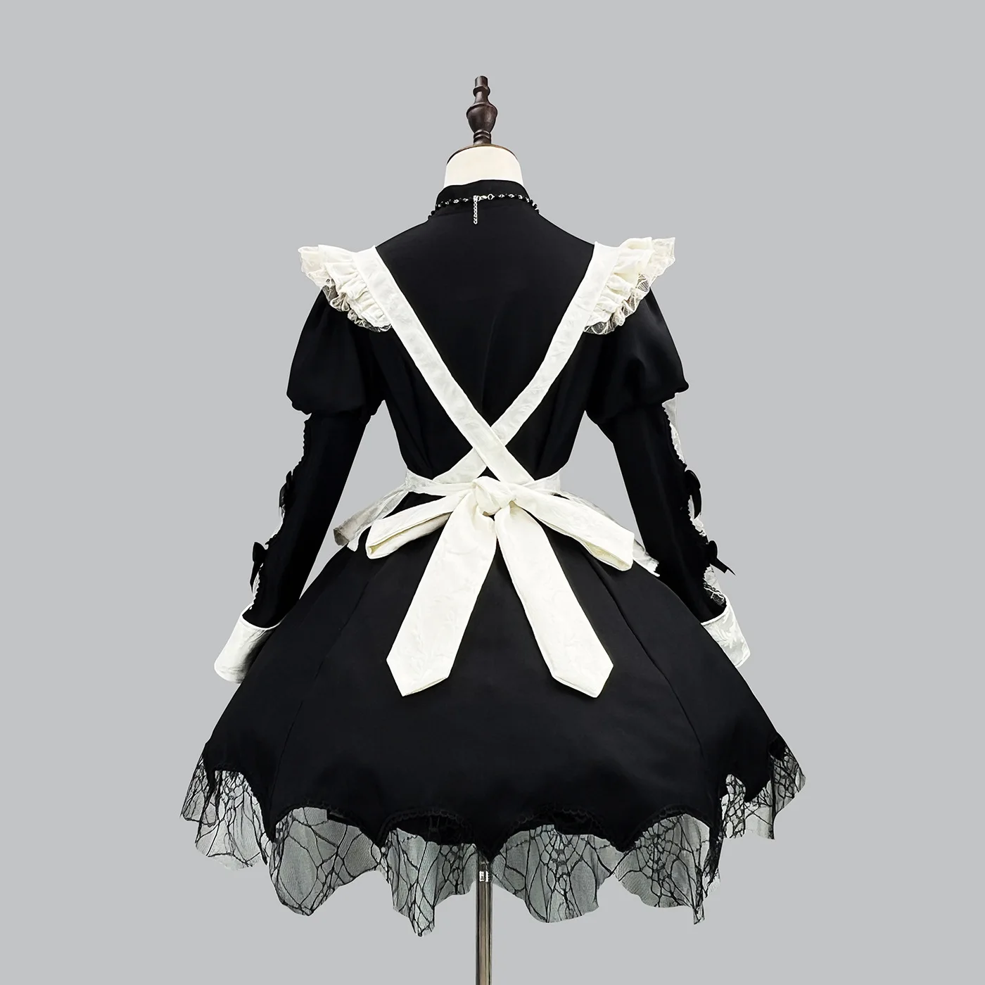 Gothic Maid Kostüm Kleid Schwarz S-5XL Cosplay Halloween Party 8
