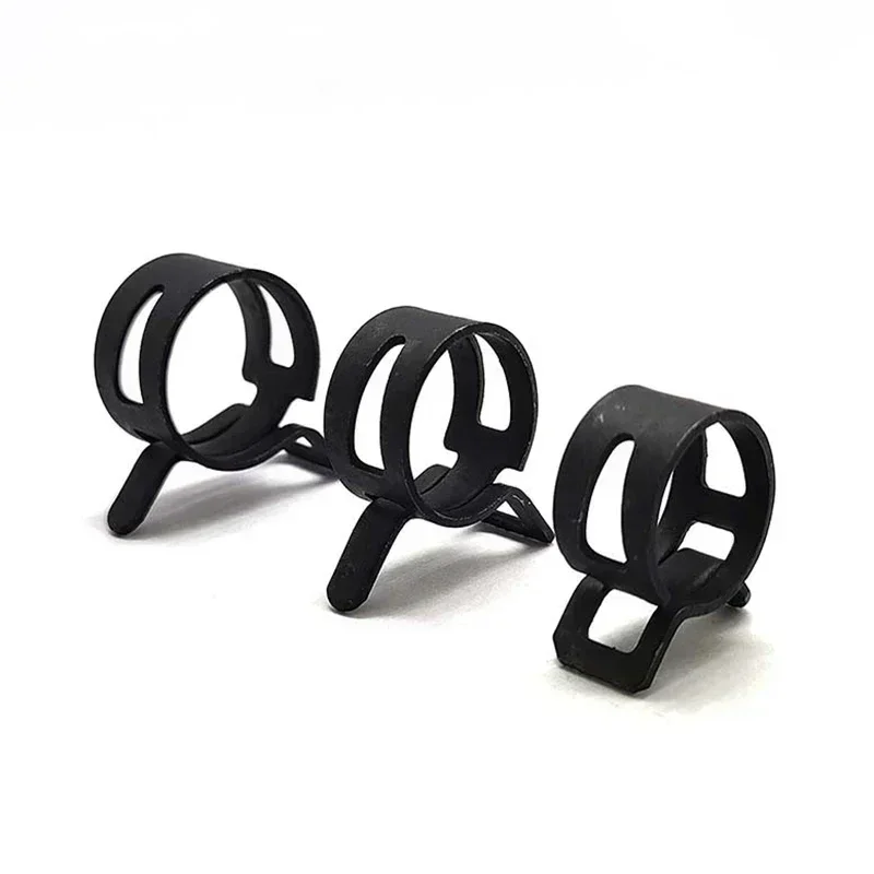 140pcs 6-22mm Black Q673B Vacuum Spring Fuel Oil Water Hose Clip Pipe Tube for Band Clamp Metal Fastener Assortment Kit + Plier