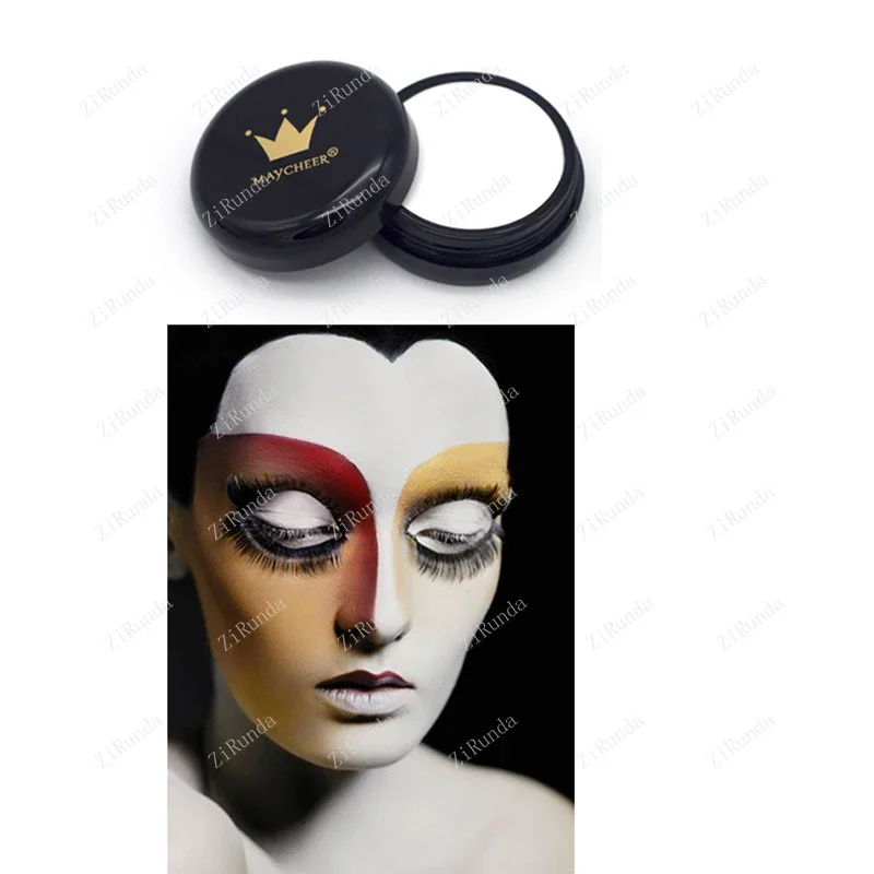 Pure white foundation make-up cream black cream skeleton goth