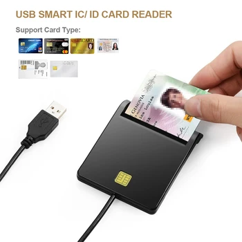 은행 카드용 USB 스마트 카드 리더, IC/ID EMV 카드 리더, 윈도우 7, 8, 10, 리눅스 OS USB-CCID, ISO 7816 용, X01, 고품질