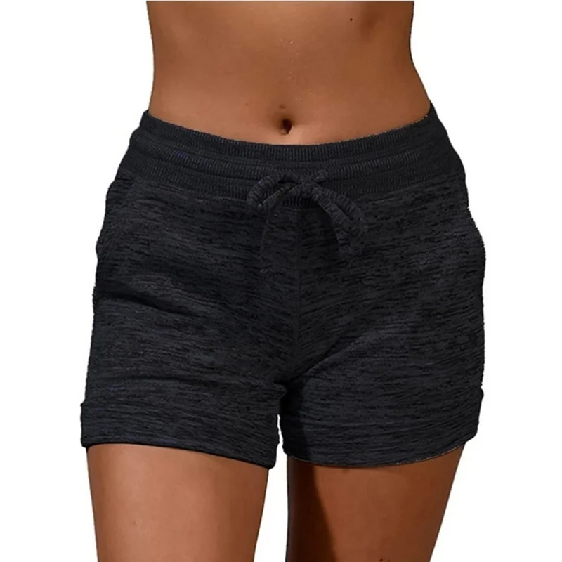 Women's Shorts Elastic Drawstring Solid Sports Straight Pants Summer Lightweight Clothing Fashion Female Streetwear Home