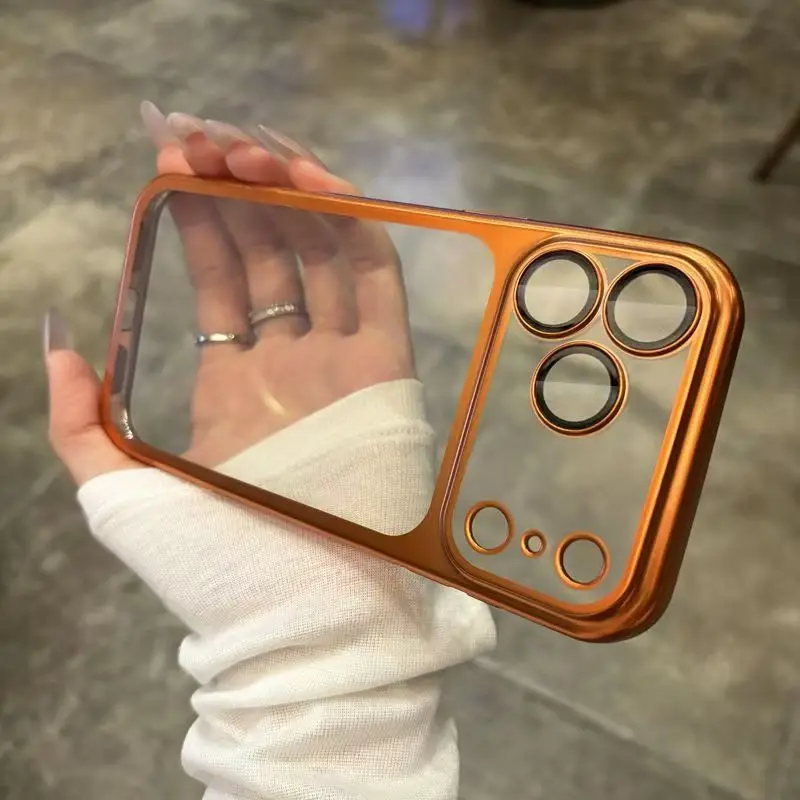 Cosmic Orange Translucent Phone Case with Frosted Bumper and Lens Protection