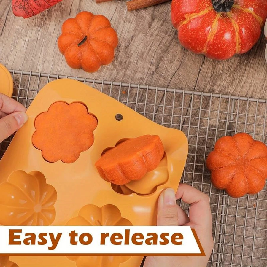 Small Pumpkin Silicone Mold Harvest Season Celebration Thanksgiving Halloween Cake Mold DIY Supplies Candle Plaster Clay Resin Mold Small Ornament Making Tools