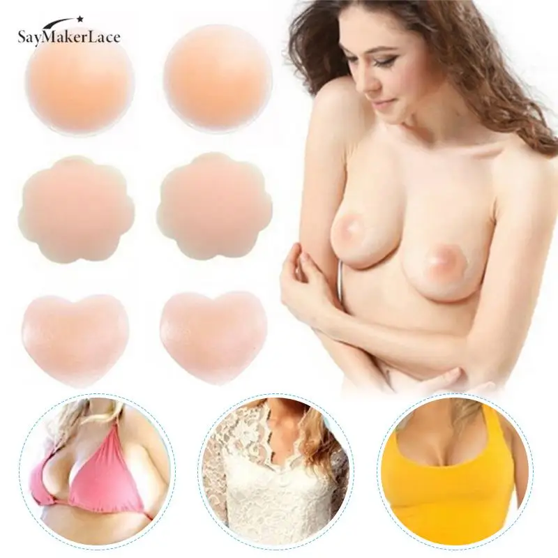 

1 Pair Silicone Nipple Cover Bra Reusable Pad Invisible Adhesive Bra Chest Sticker Silicone Breast Chest Breast Petals Women