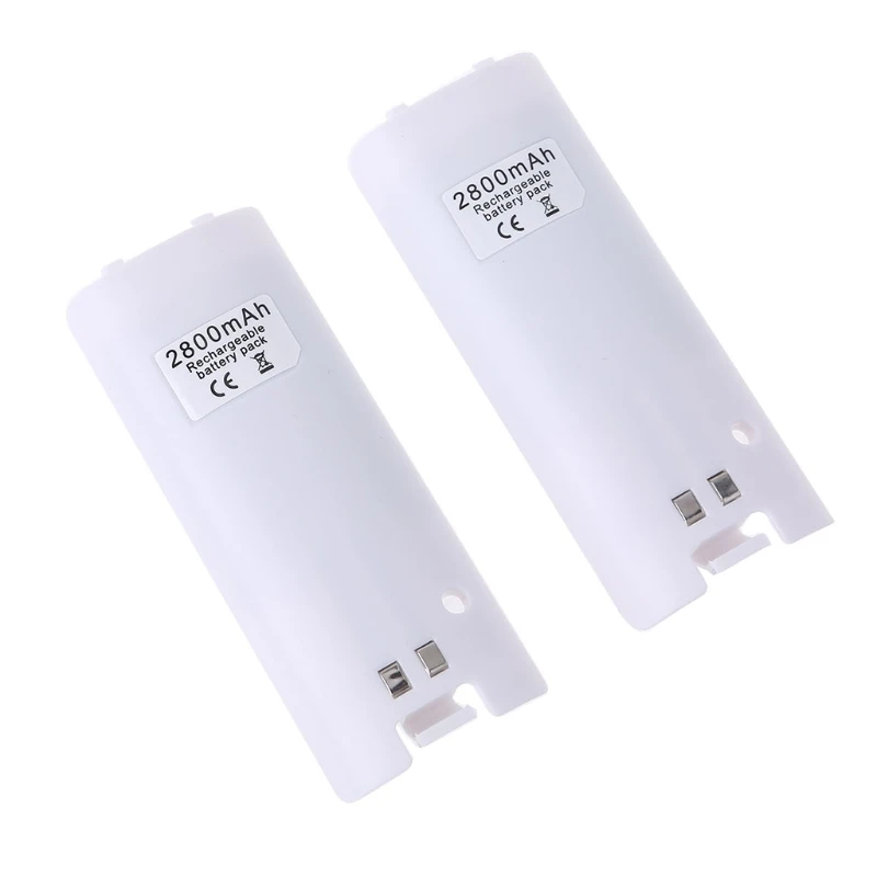 2Pcs 2800Mah Rechargeable Backup Pack Charging Case Fit for WII for WII Game Console