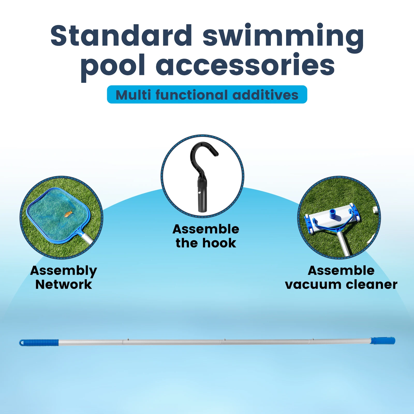 Aluminum Adjustable Telescopic Pool Pole Hook for Above Ground Pool