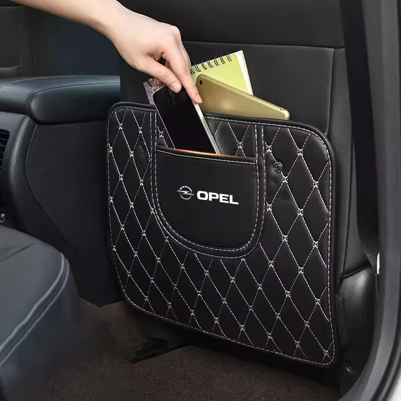 오펠 아스트라 그랜드랜드 코르사 모카 프론테라 인시그니아 자피라 비바로 칼용 PU 가죽 자동차 시트 등받이 발차기 방지 패드 보호 커버