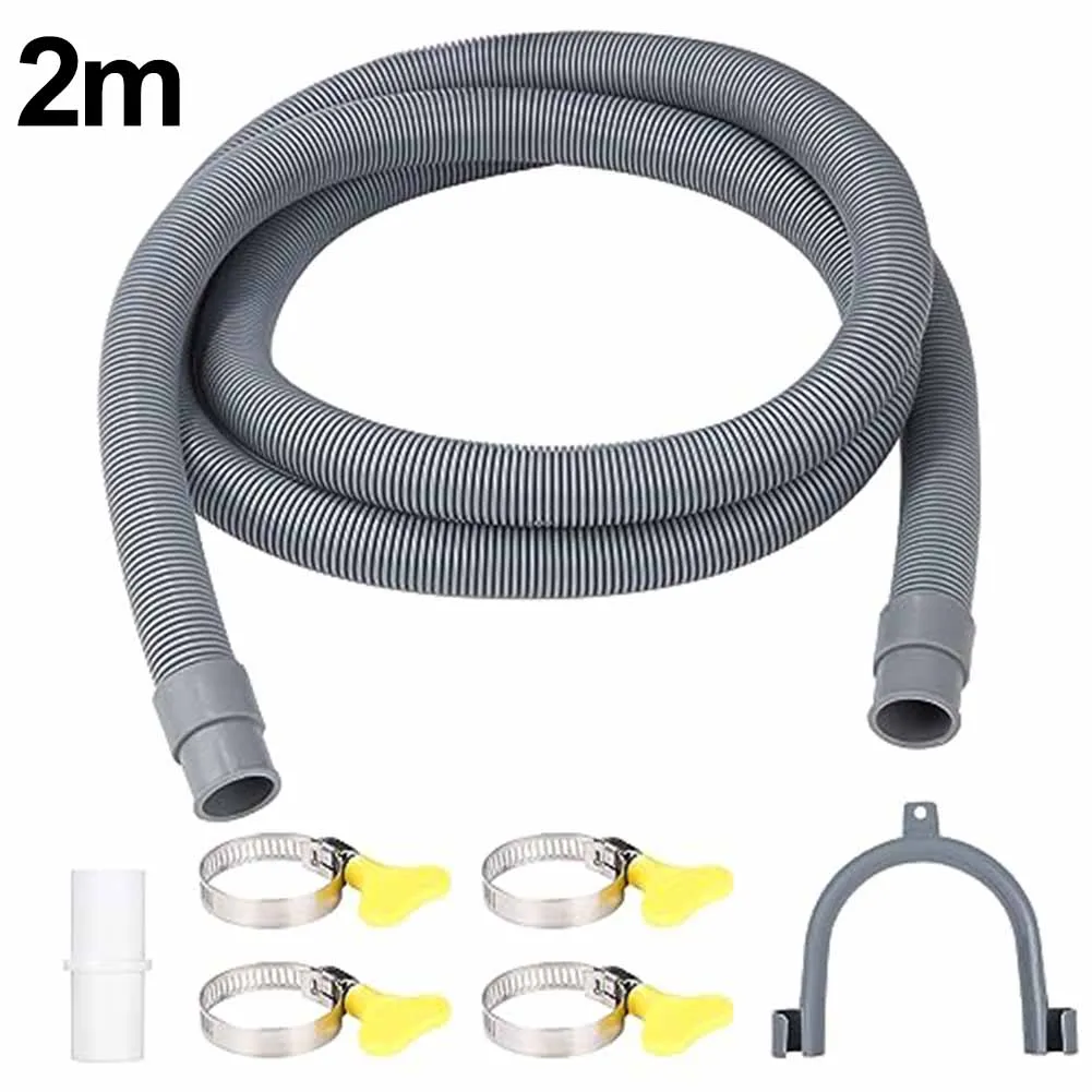 

1/2M Washing Machine Drain Extension Hose Kit Dishwasher Outlet Plastic Extension Hose Drain Pipe PP Stretchable Drain Hose