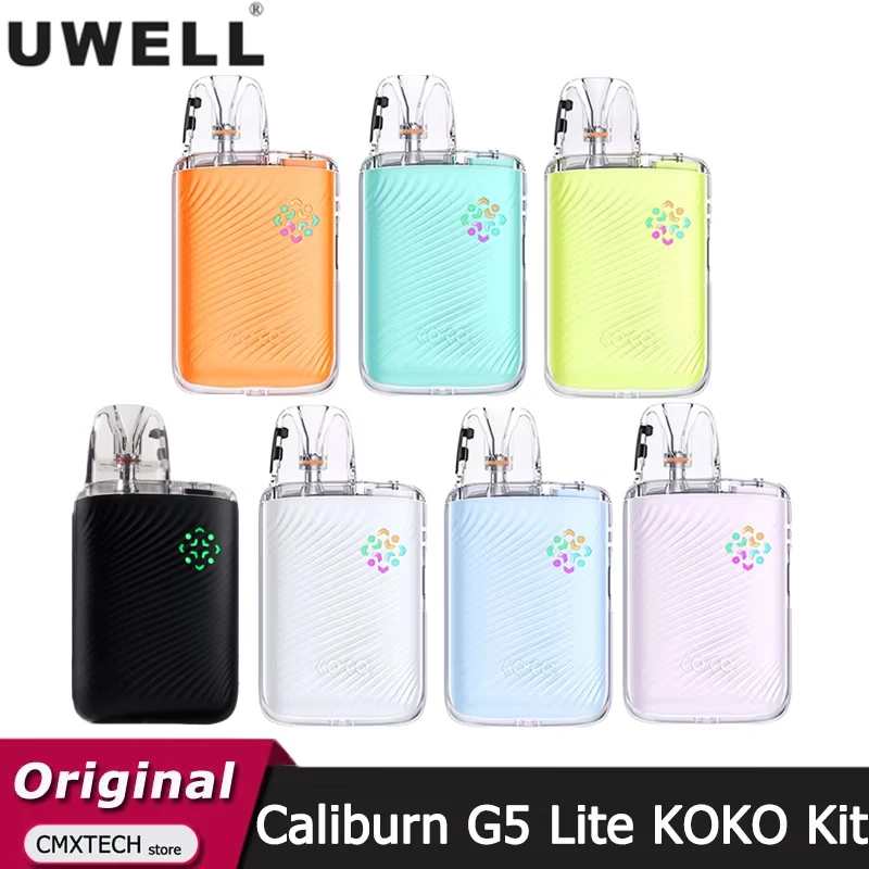 Original Uwell Caliburn G5 Lite KOKO Kit 35W 1600mAh Battery Vape with 3ML Caliburn GPP Pod Cartridge Electronic Cigarette Vaper