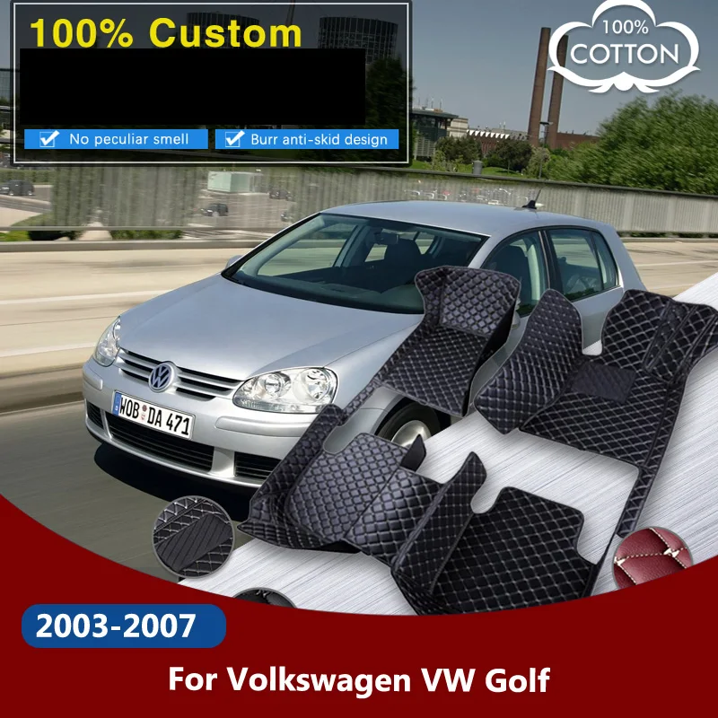 Car Floor Mats For Volkswagen VW Golf 5 MK5 A5 20032007 Leather Mat