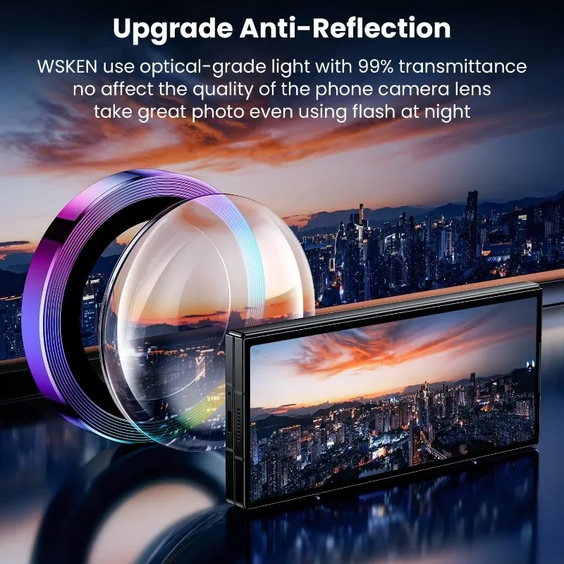 Enhanced Tempered Glass Camera Lens Protector with Metal Case Cap