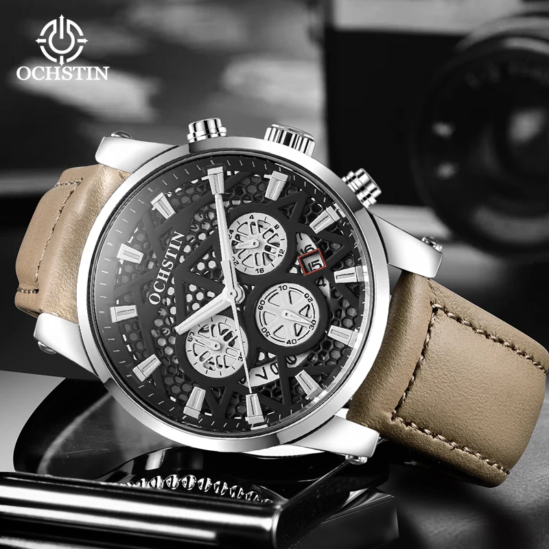 OCHSTI Sports Street Multi functional Quartz Movement Waterproof Watch New 2024 Pilot Series Watch Men's Quartz Watch