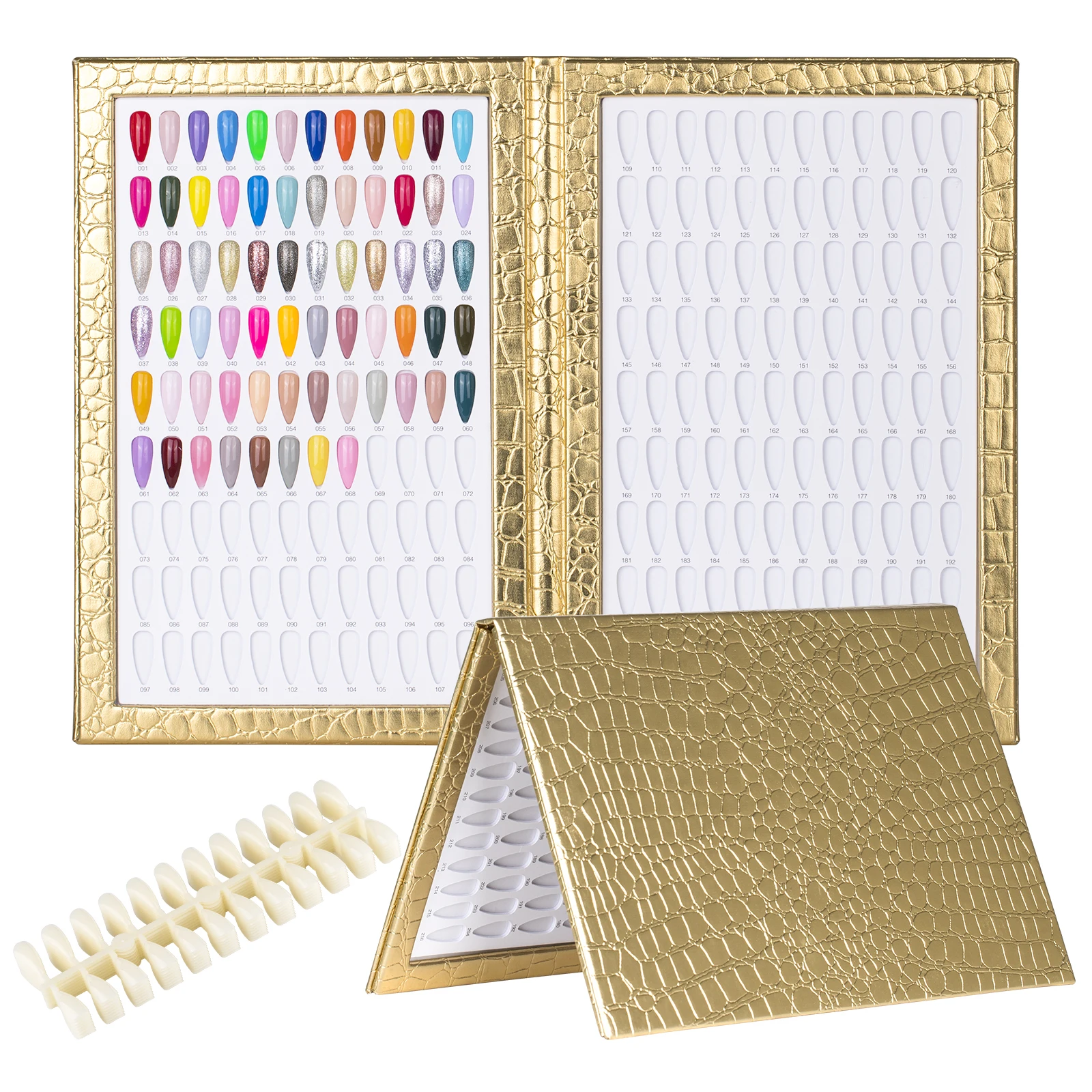 Leather-Covered Nail Display Book with Gel Polish Swatch Chart