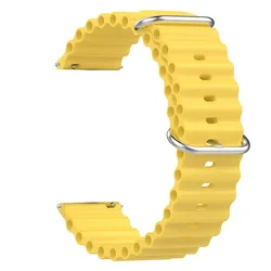 Silicone Ocean Band Sport Bracelet for Smartwatches - Unisex Strap in Vibrant Colors (03-Yellow)