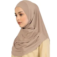 2/Pcs Crystal Hemp Wrinkle Hijab Instant Hijab Muslim Innerscarf For Woman Under Cap Hat Lady Solid Soft Headscarf Modal Jersey 1