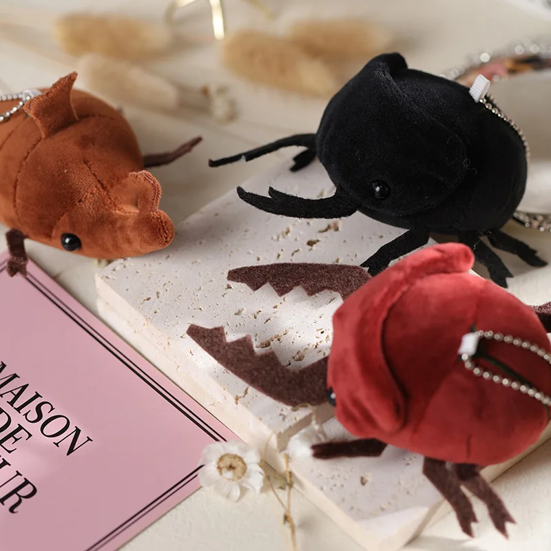 Insect Beetle Doll Small Plush Doll Keychain Insect Unicorn Bag Pendant Send Friends Birthday Christmas Gift