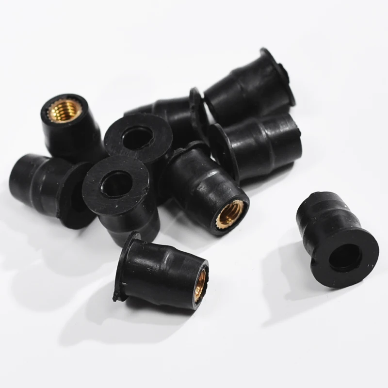 20Pcs/Set M5 5mm Metric Rubber Well Nuts Windscreen Windshield Fairing Cowl For Honda For Suzuki Auto Motorbike Off-road