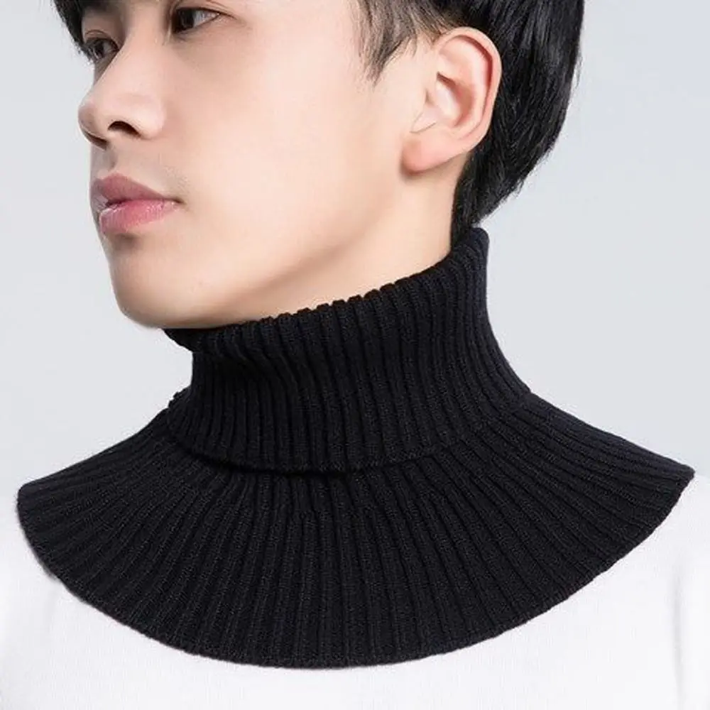 Windproof Detachable Scarf Coring Wool Knitted False Collar Scarf Men Fake Collar Scarf Apparel Accessories Neck Sleeve Scarf