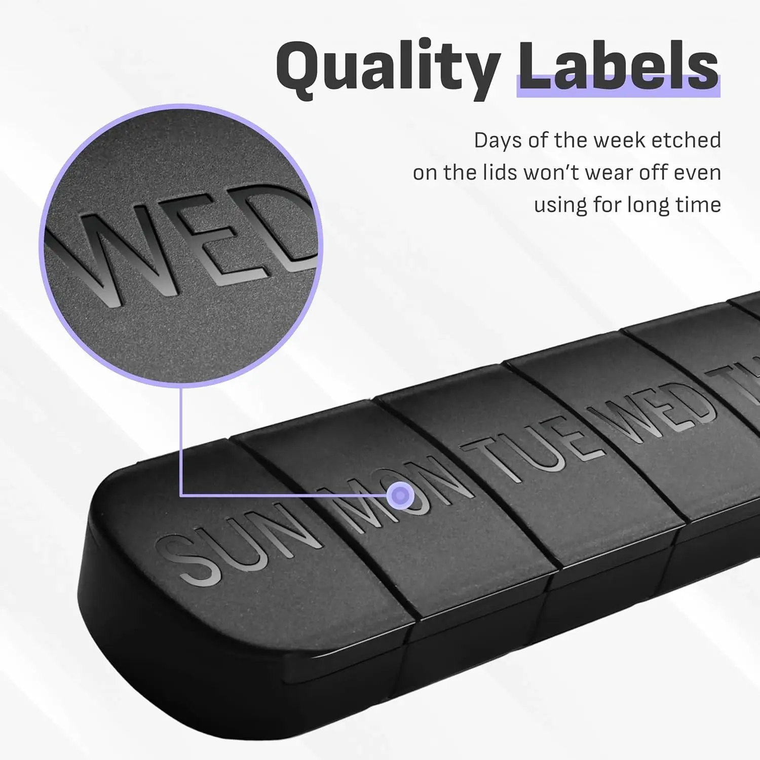 Compact Weekly Pill Organizer and Travel Pill Case