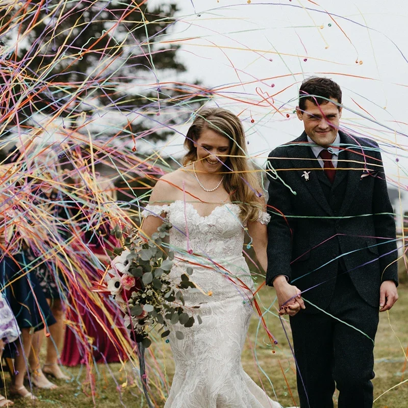 Party Popper Hand Throw Streamer Confetti Decoration Paper Ribbon for Wedding Celebration Birthday Atmosphere Props