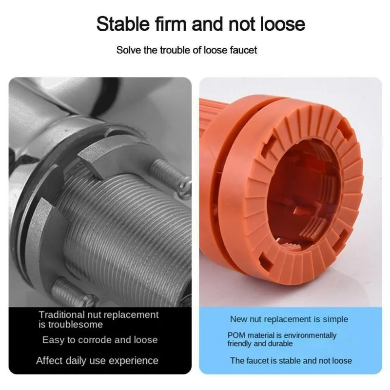 Washing Basin Faucet Base Screw Fastener Kitchen Faucet Quick Installation Fixing Device 32mm Anti Loosening Lock Nut