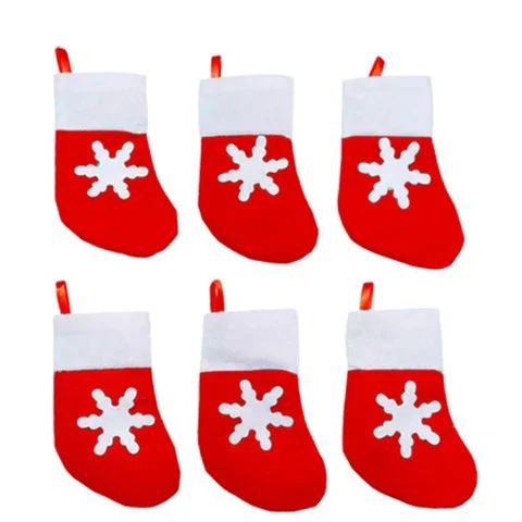 

Stockings Mini Christmas Cap Xmas Party Knife Spoon Fork Table Bag Christmas Sock Tableware Decoration Bags Hanging Ornament