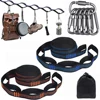 2Pcs Hammock Straps Special Reinforced Polyester Straps 5 Ring High Load-Bearing Barbed Black Outdoor Camping Hammock Straps 1