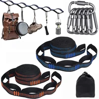 2Pcs Hammock Straps Special Reinforced Polyester Straps 5 Ring High Load-Bearing Barbed Black Outdoor Camping Hammock Straps 1