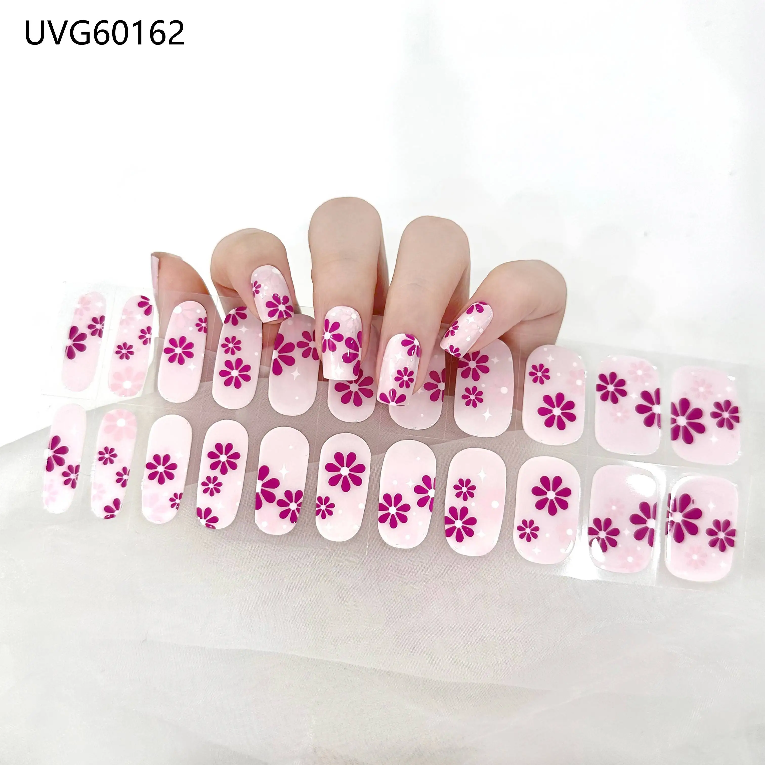 Premium Semi-Cured Nail Wraps Set - Waterproof, Long-Lasting Gel Nail Stickers