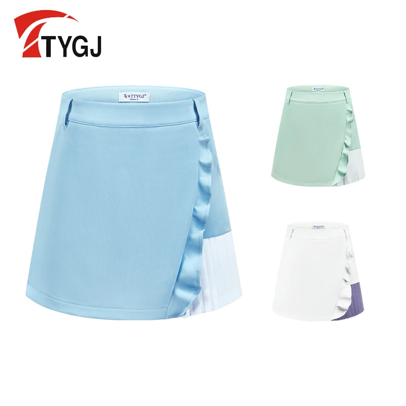 TTYGJ Golf clothing women's new A-line short skirt summer breathable pleated anti glare lining tennis skirt