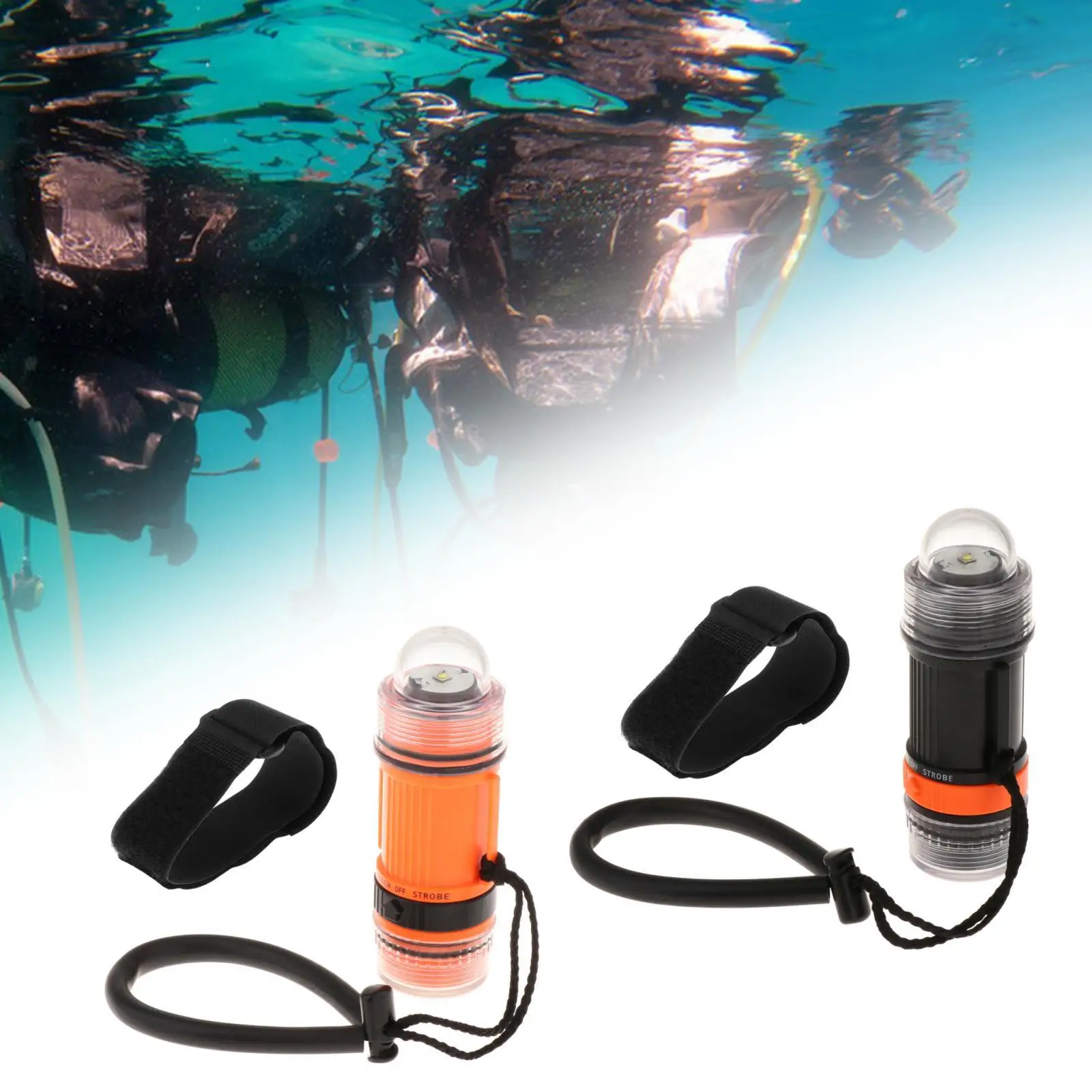 Diving Flashlight Flashing Light 2 in 1 Snorkeling Scuba Diving Strobe