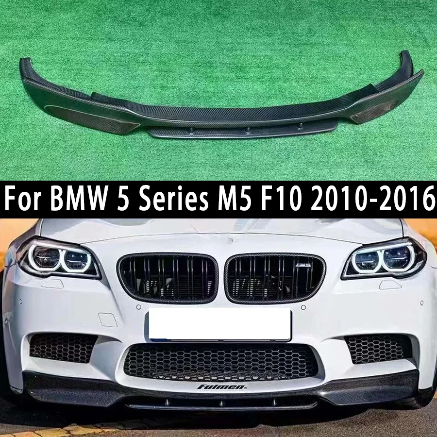 

Диффузор для переднего бампера автомобиля из углеродного волокна для BMW 5 серии M5 F10 2010-2016, передний диффузор для губ, передний спойлер для подбородка, обновленный комплект для кузова