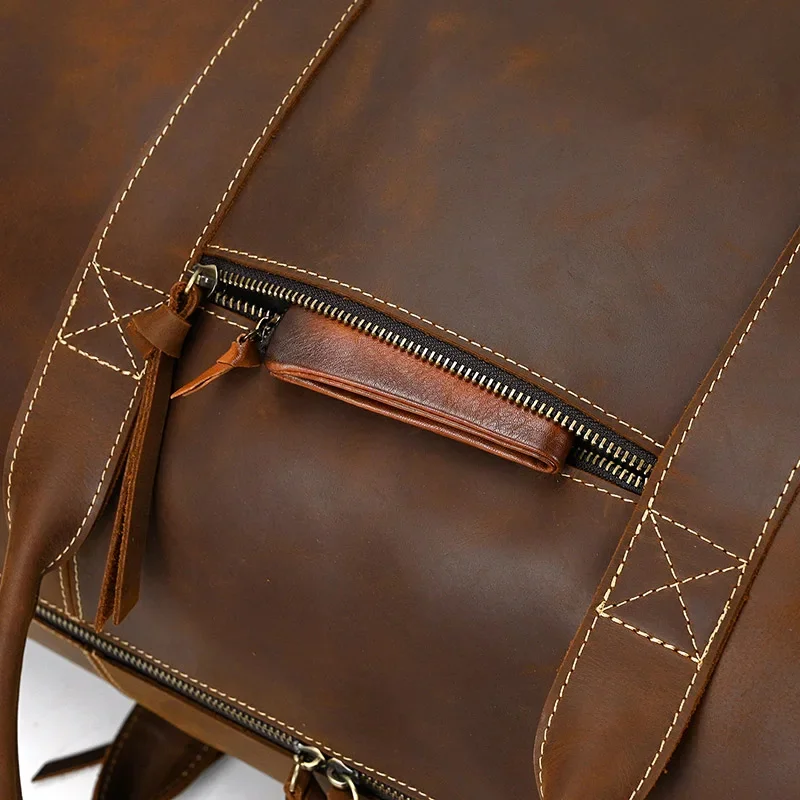 Brown Leather Duffle Bag For Men